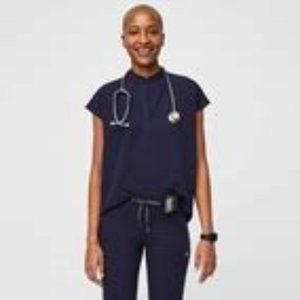 navy blue figs scrubs set